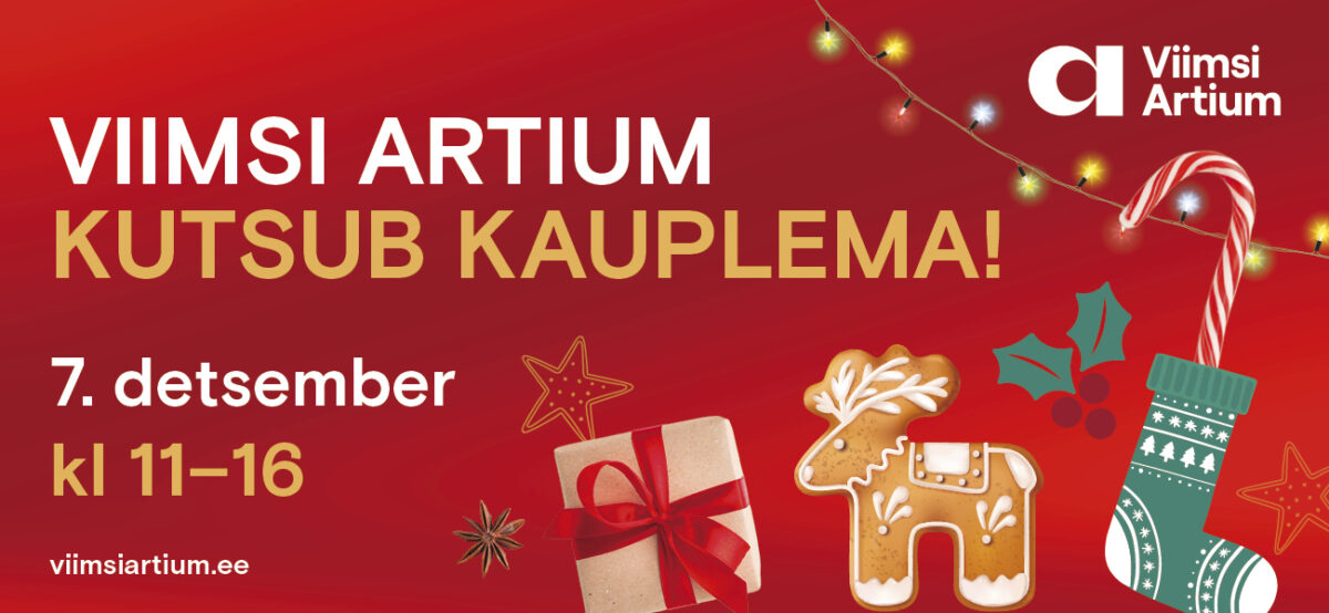 "Tule Viimsi Artiumi jõuluturule kauplema" plakat.